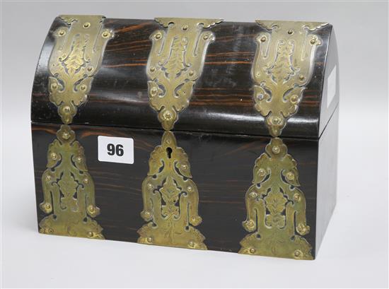 A Victorian gilt brass mounted coromandel casket